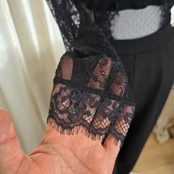 Elegant Black Lace Jumpsuit - Picture 6 of 16